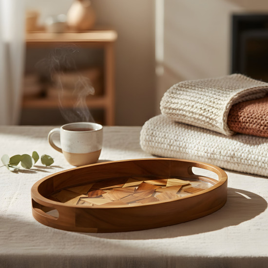 Wooden Tray Set 2 Pcs